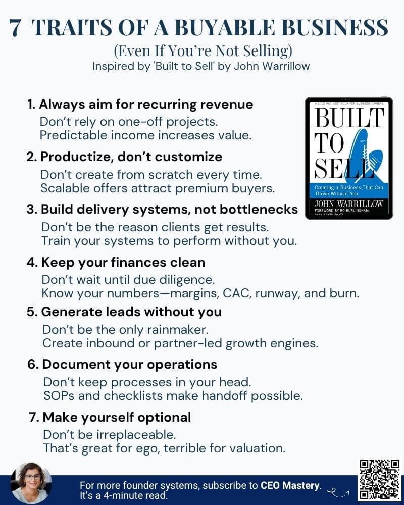 7 Lessons for Founders Who Want to Build a Buyable Business